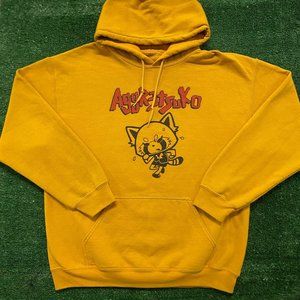 Vintage Y2K Sanrio Aggretsuko Anime Yellow Hoodie Sweatshirt